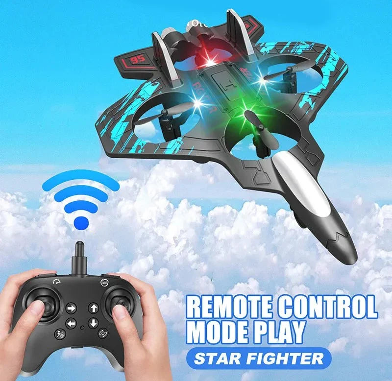 Fighter Jet RC Airplane 2.4G Remote Control With LED Lights & 360° Stunts