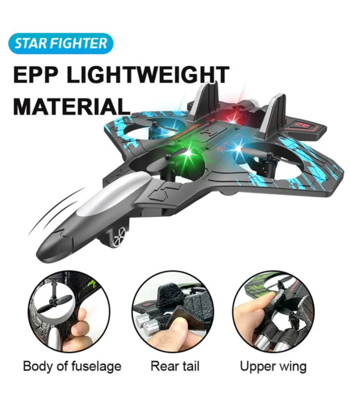 Fighter Jet RC Airplane 2.4G Remote Control With LED Lights & 360° Stunts