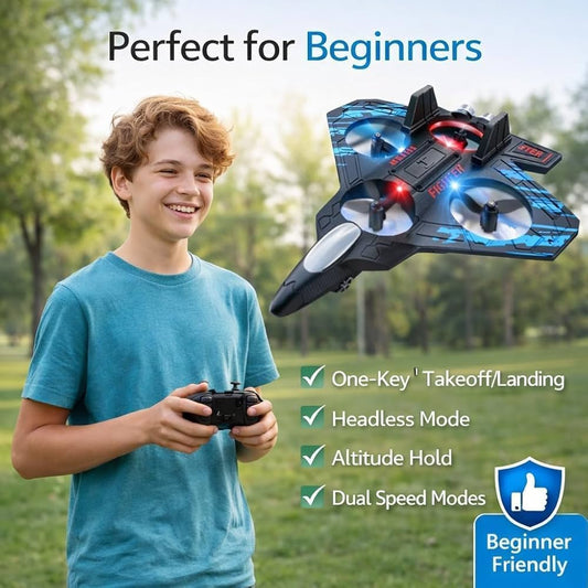 Fighter Jet RC Airplane 2.4G Remote Control With LED Lights & 360° Stunts
