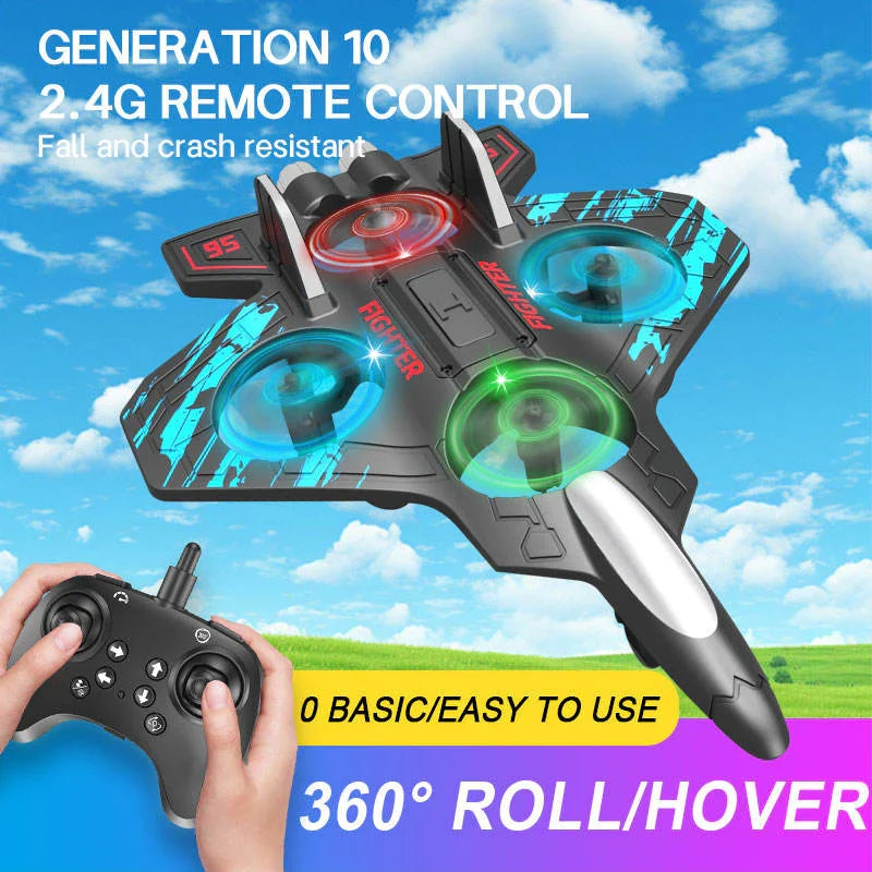 Fighter Jet RC Airplane 2.4G Remote Control With LED Lights & 360° Stunts