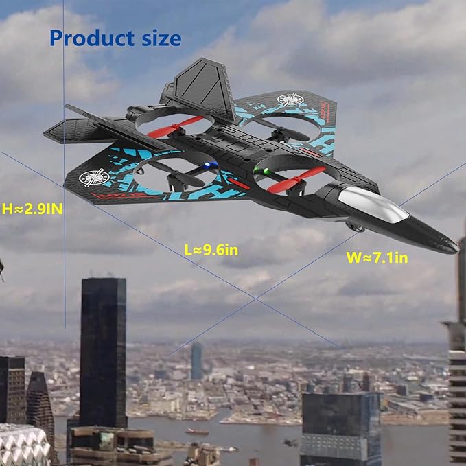 Fighter Jet RC Airplane 2.4G Remote Control With LED Lights & 360° Stunts
