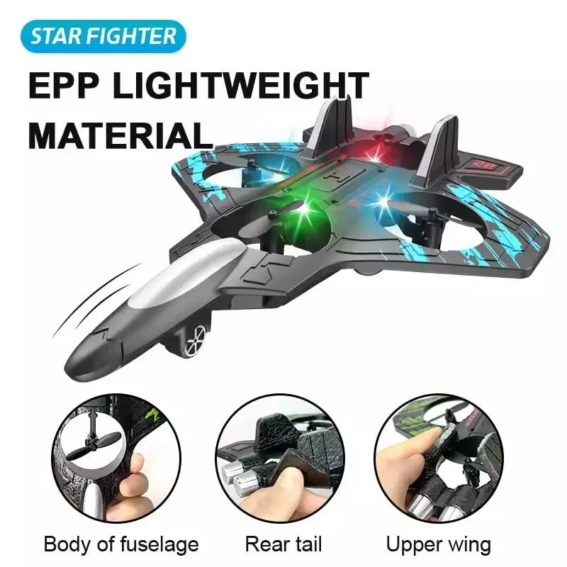 Fighter Jet RC Airplane 2.4G Remote Control With LED Lights & 360° Stunts